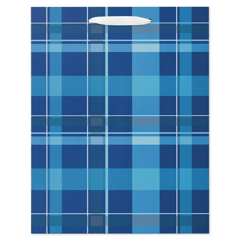 American Greetings 12.75" Large Blue Plaid Father's Day Gift Bag (1-Count) - Walmart.com | Walmart (US)