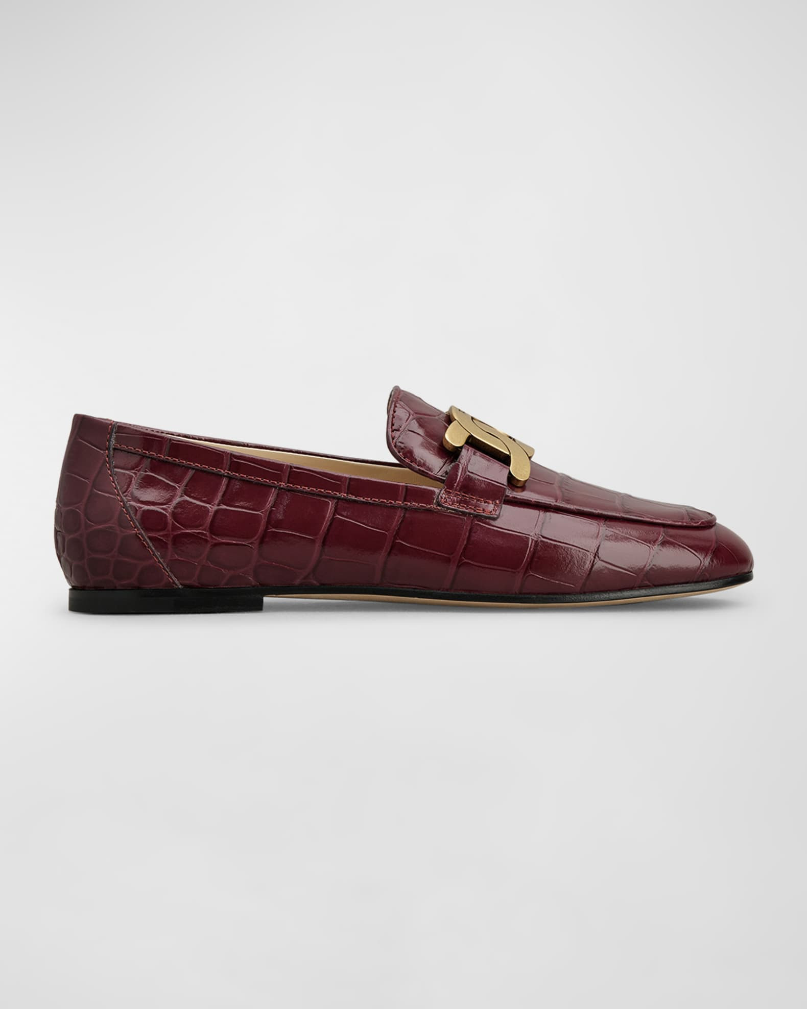 Croco Chain Slip-On Loafers | Neiman Marcus