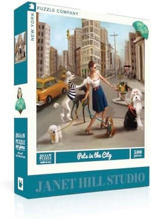 New York Puzzle Company - Janet Hill Pets in The City - 500 Piece Jigsaw Puzzle for Family Game N... | Amazon (US)