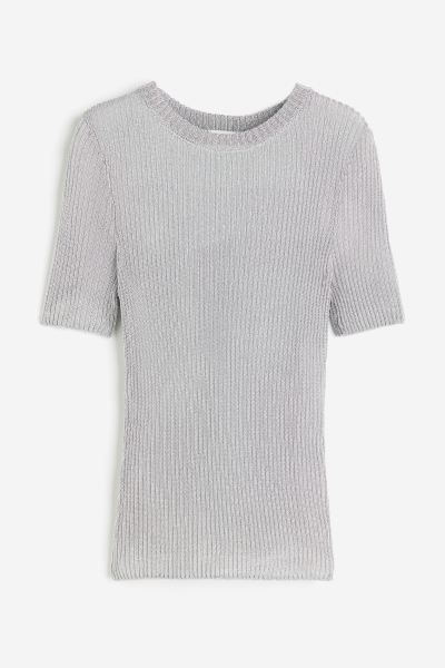 Metallic rib-knit top | H&M (UK, MY, IN, SG, PH, TW, HK)