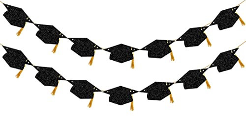Graduation Decorations Class of 2026 Glitter Pre-Strung Congrats Grad with Tassel Party Congratulations Banner Decor College High School Graduation Party Favors Black | Amazon (US)