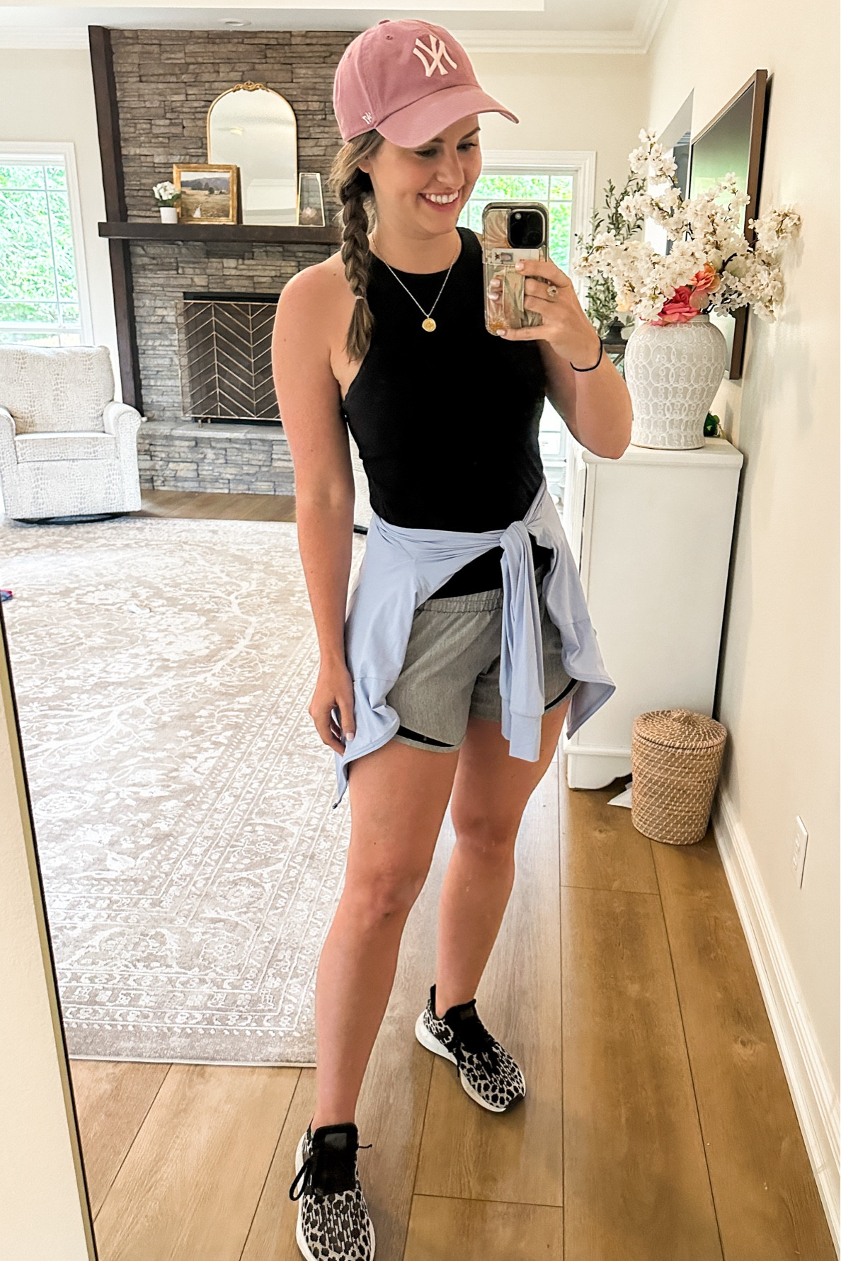 Great casual outfit for workouts, errands, theme parks or everyday. Love this high neck tank top I found from target, these Amazon shorts & blue running jacket! Paired them with these leopard tennis shoes which have always been a top seller! 

Runnjng outfit, workout clothes, active wear, athleisure, fitness gear, casual mom style, sports mom outfit 

#LTKSeasonal #LTKFindsUnder50 #LTKActive