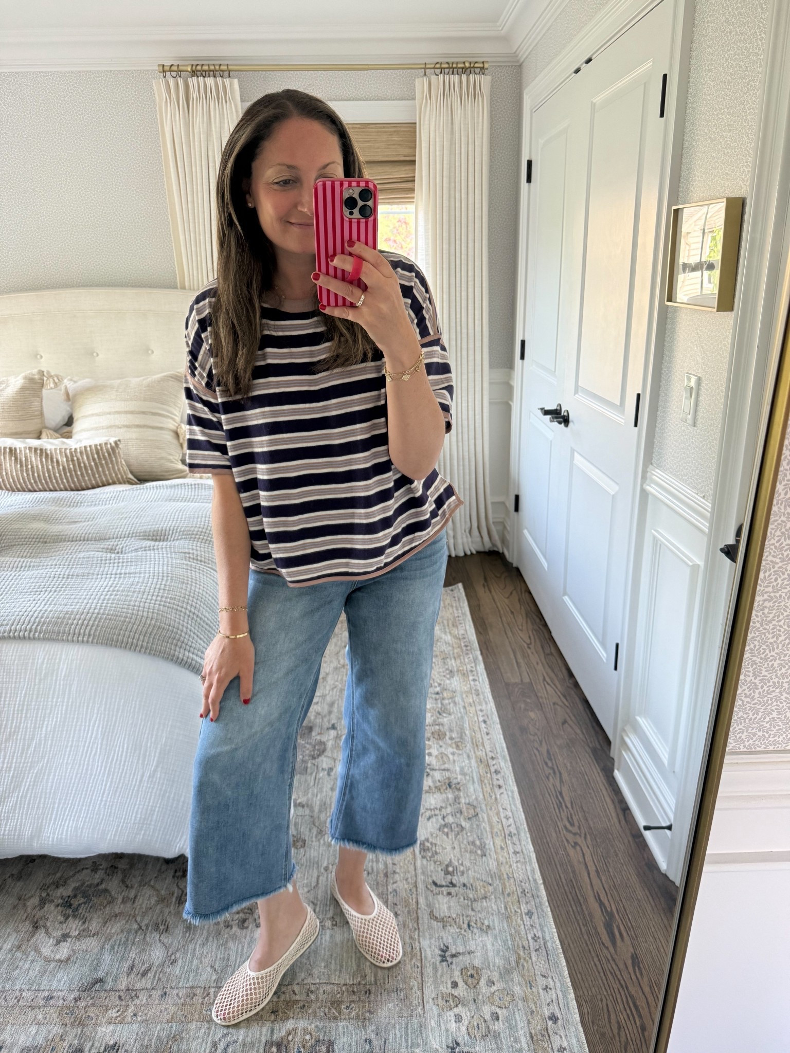 Weekend OOTD! Love this new striped tee from Free People — so soft and a perfect fit. Paired it with jeans and my Target 
 crotchet ballet flats! I’ve worn my Dorsey necklace nonstop since I got it a year ago — such an amazing piece that looks gorgeous on its own or layered! Would make a great Mother’s Day present!! 

#LTKootd #LTKdayinmylife #LTKMothersDay