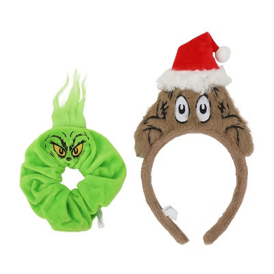The Grinch 2-Piece Plush Headband & Scrunchie Set | Target