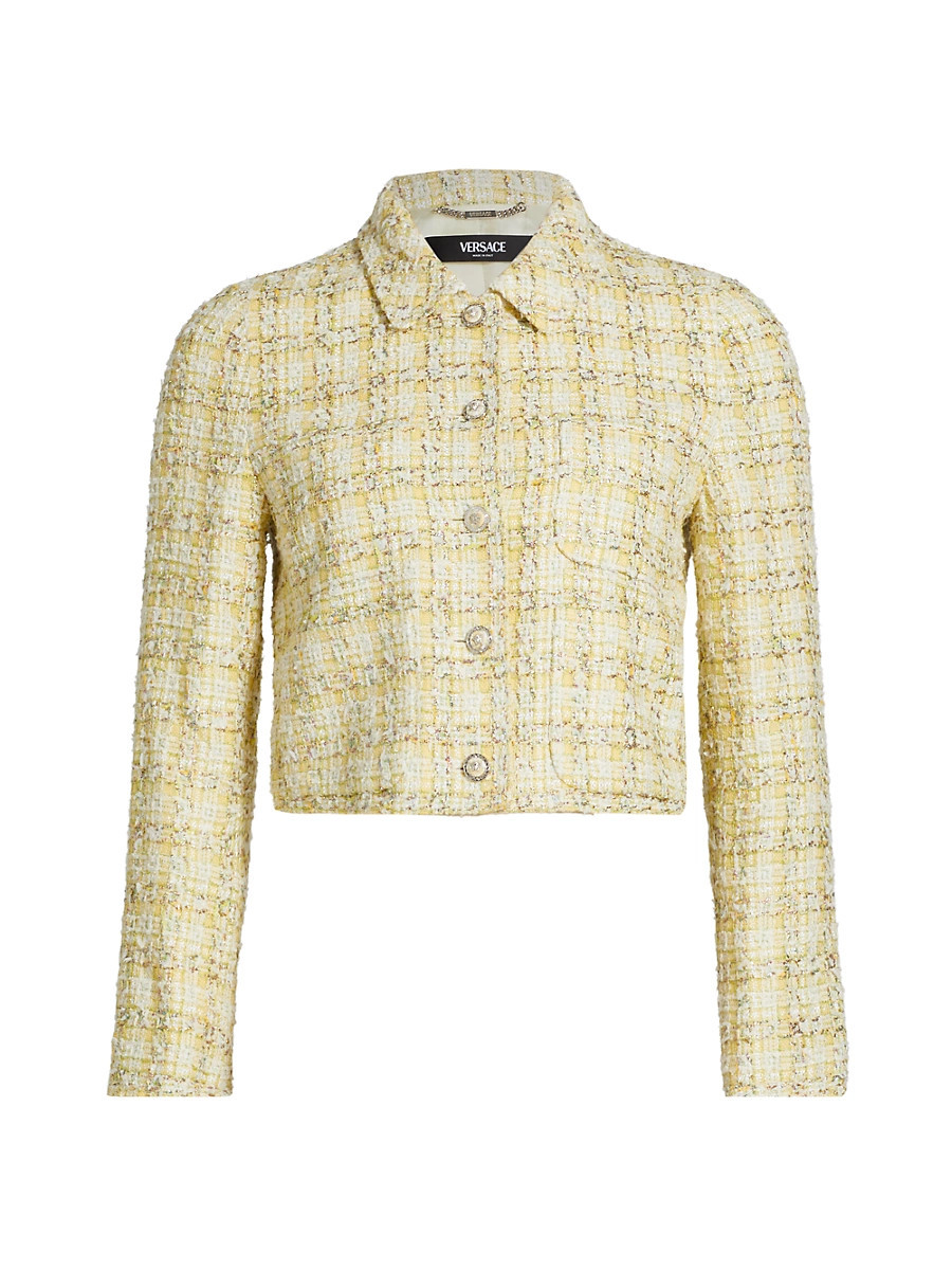 Women's Grid Tweed Jacket - Peri Dot White - Size 8 | Saks Fifth Avenue