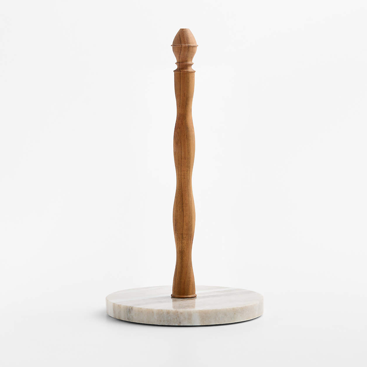 Tuscan Kitchen Marble and Wood Paper Towel Holder | Crate & Barrel | Crate & Barrel