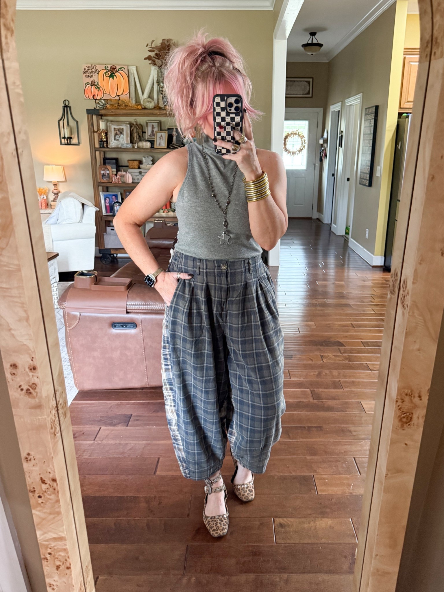 Same adorable mock neck top and love it with my flannel pants from @threebirdnest. Save there with code MANDIE20MAULDIN here’s pants link 👇🏼 https://collabs.shop/e9s05t  
My shoes are from free people last year. I’ll link similar  

#LTKFindsUnder50 #LTKStyleTip #LTKOver40