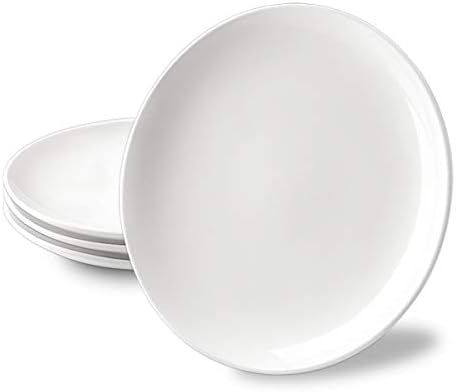 Delling 10 inch White Dinner Plates Set, Porcelain Dessert/Salad Plate, Serving Dishes, Dinnerwar... | Amazon (US)