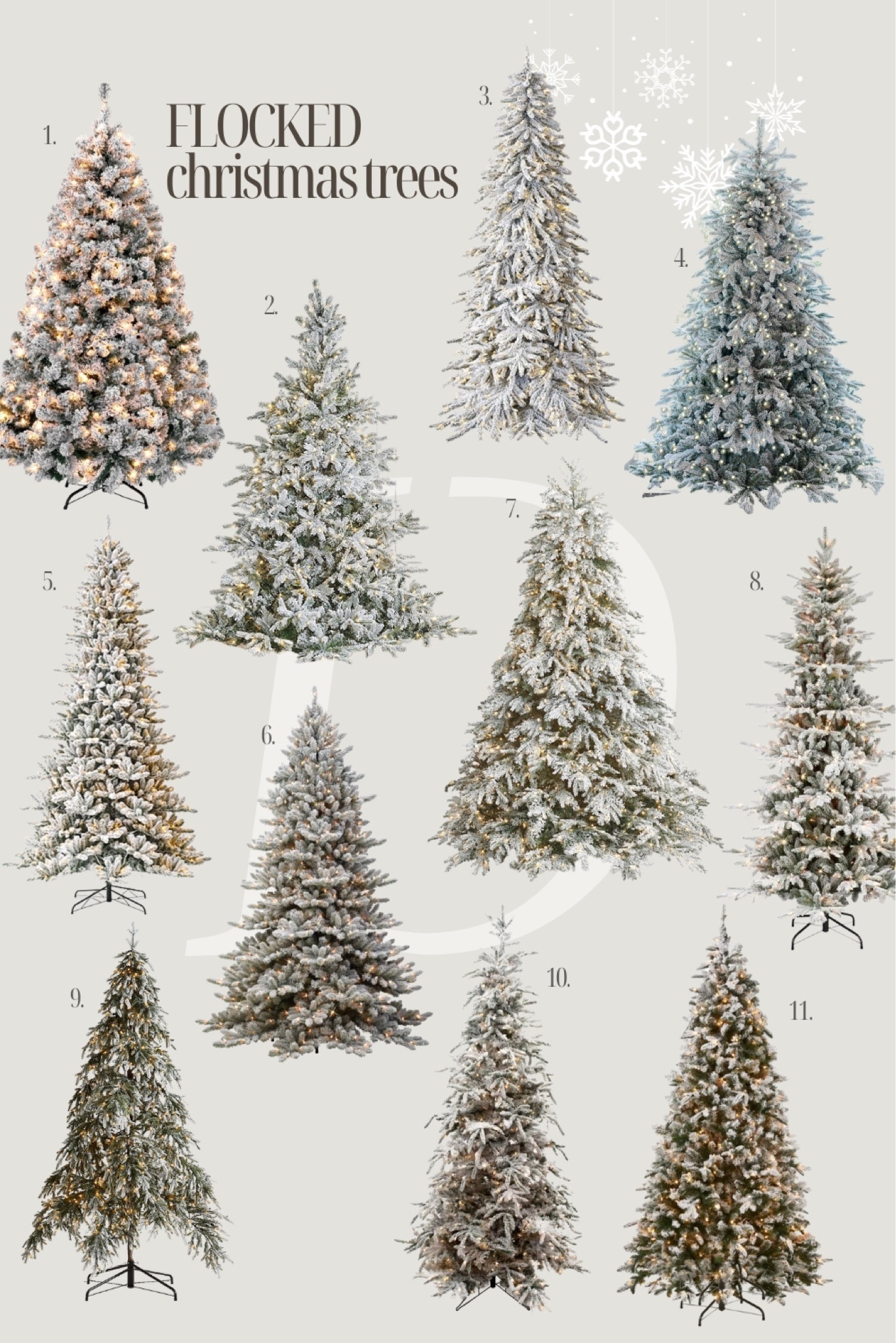 Some flocked Christmas trees all ranging in size and price but definitely one for everyone! Love a tall, full, flocked Christmas tree filled with beautiful ornaments! 

#LTKHoliday #LTKSeasonal #LTKhome