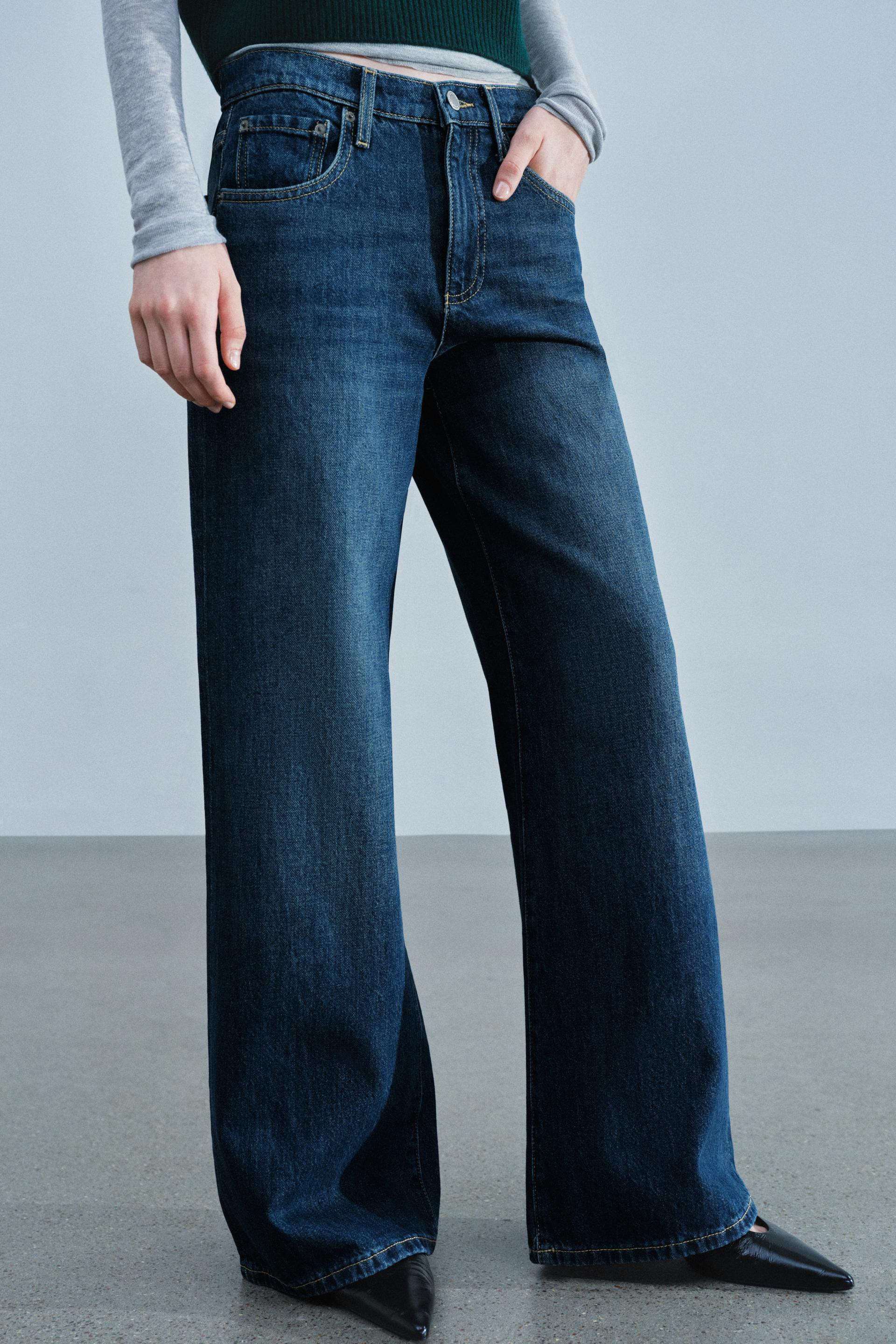 Zara - Zw Collection Low-Rise Wide-Leg Jeans - Blue - 30 (Us 10) - Woman | Zara US