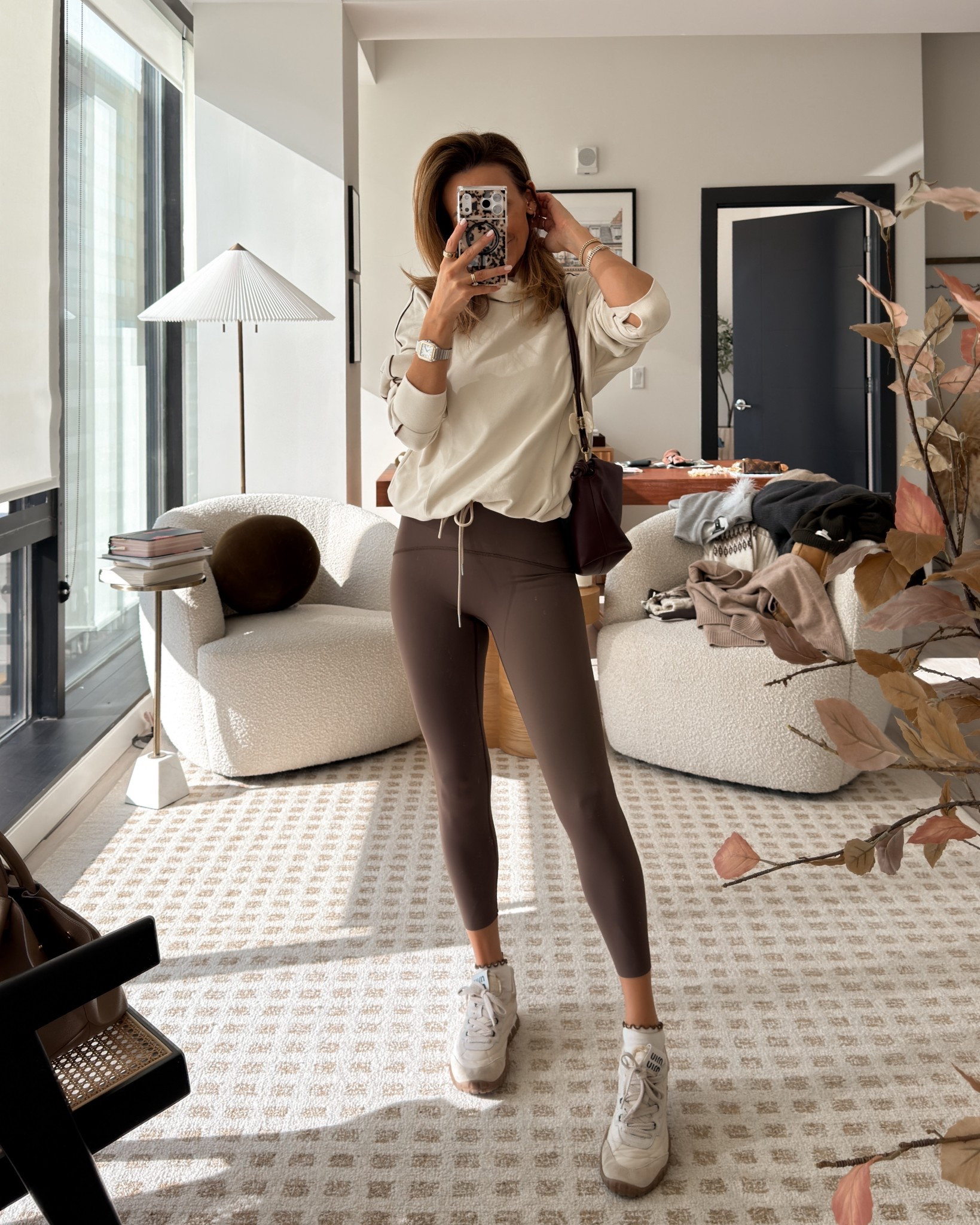 Pilates outfit
Size small on leggings and sports bra and turtleneck pullover! 
My bag has a leather strap and a chain one for a dressier or casual look! 

#LTKFindsUnder100 #LTKGiftGuide #LTKActive