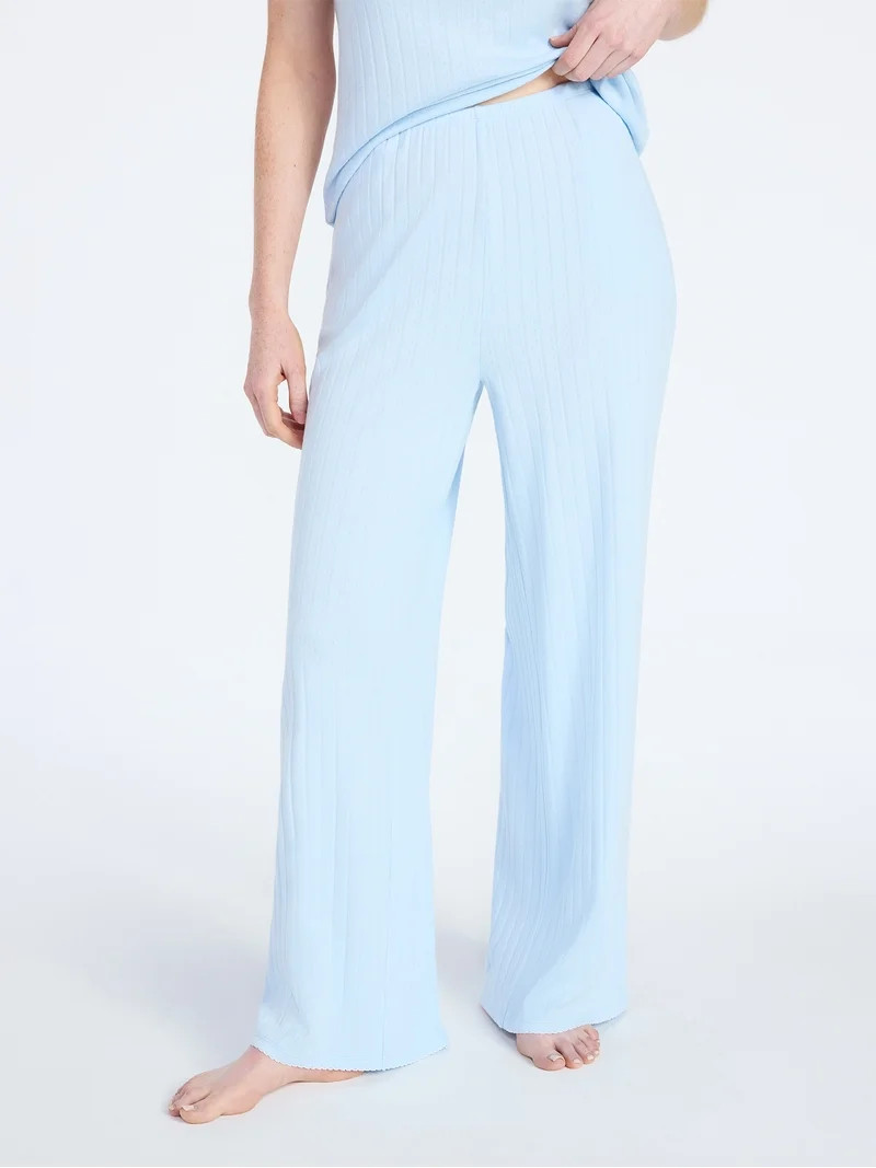 Joyspun Women’s Pointelle Knit Sleepwear Pants, 30'' Inseam, Sizes XS-3X | Walmart (US)