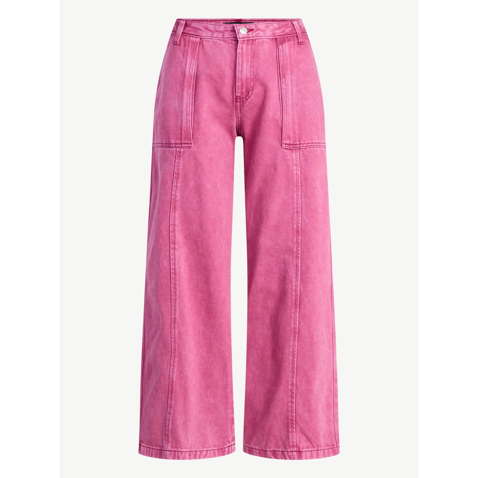 Scoop Women’s and Women's Plus Slouchy Wide Leg Jeans with Utility Pockets, Sizes 0-26W | Walmart (US)