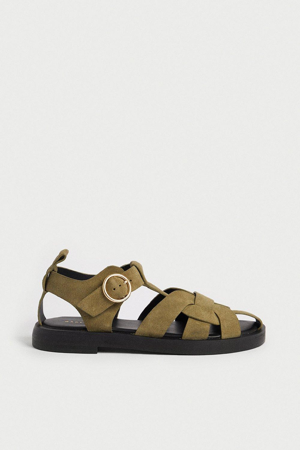 Suede Chunky Fisherman Sandal | Warehouse UK & IE