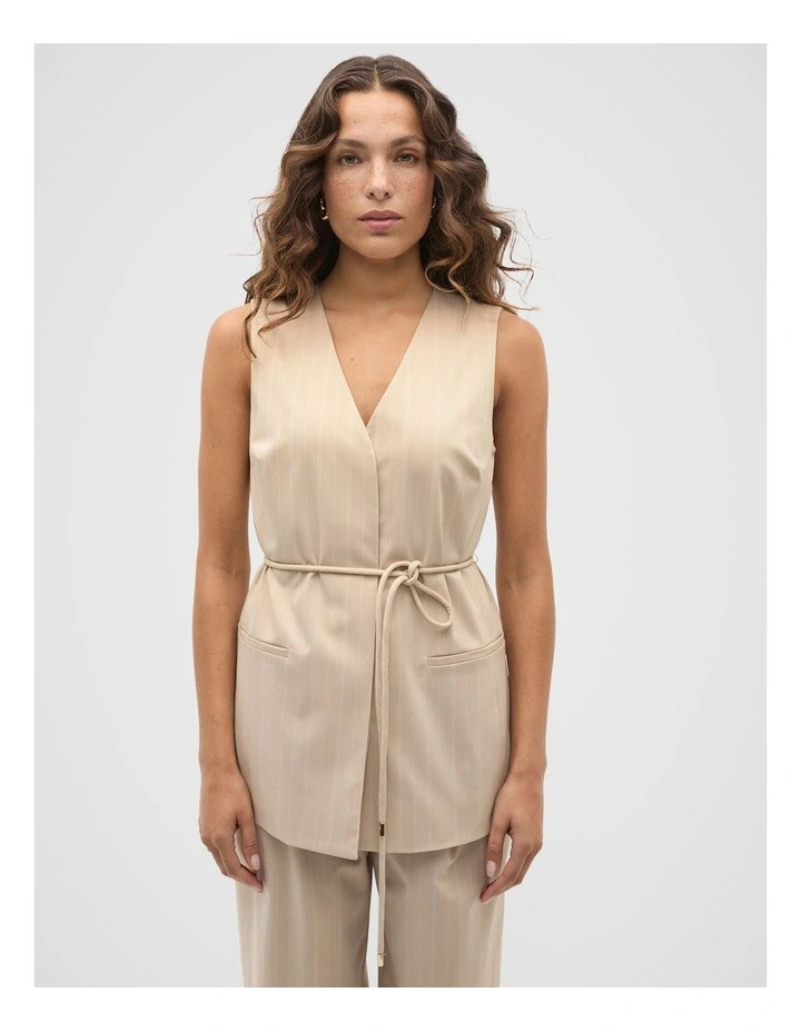 Seed HeritagePinstripe Vest in Latte Pinstripe | Myer