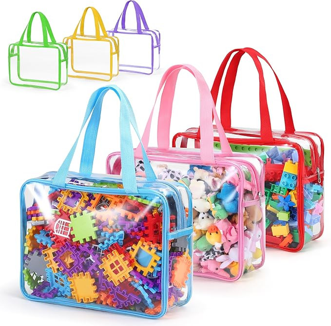 6 Packs Large Storage Bags, Reusable Clear PVC Board Game Storage, for Building Blocks, Travel Wa... | Amazon (US)