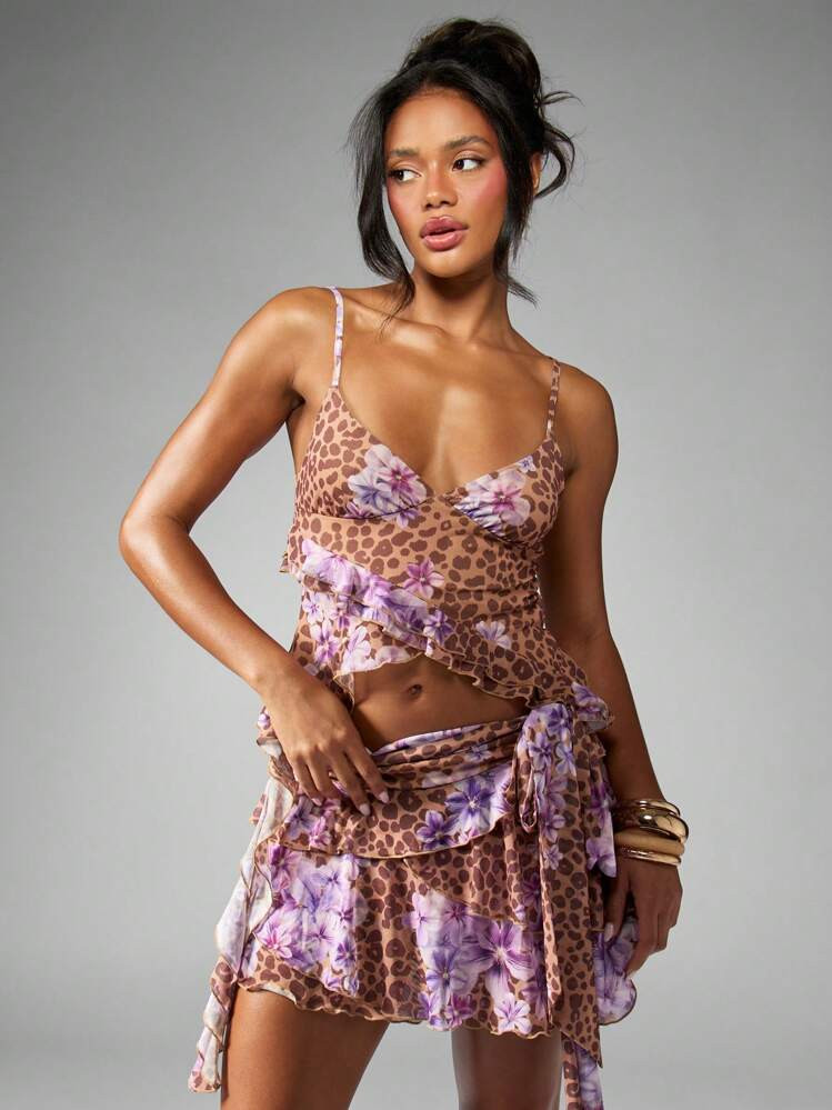 Missguided Leopard Floral Set  | SHEIN