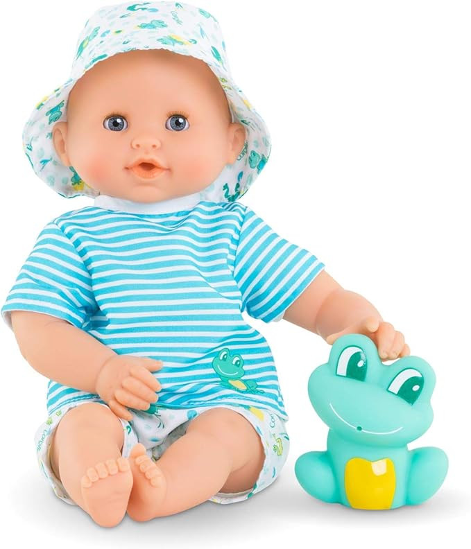 Corolle Bebe Bath Marin Baby Doll - 12" Soft-Body with Rubber Frog Toy, Safe for Water Play in Ba... | Amazon (US)