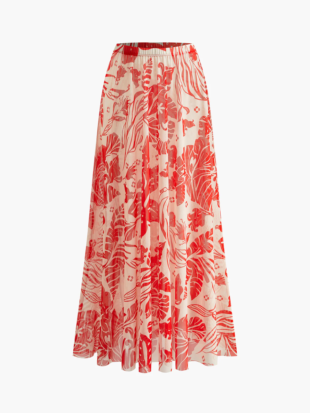 Mesh Printed Cover-Up Skirt | Commense