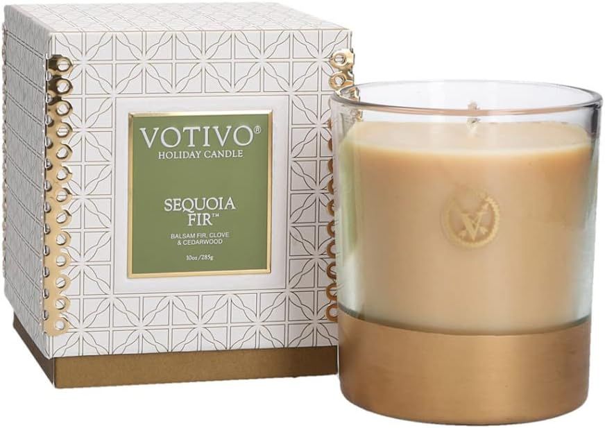 Votivo 10oz Holiday Collection Soy Blend Highly Fragranced Home Décor Candle-Sequoia Fir | Amazon (US)