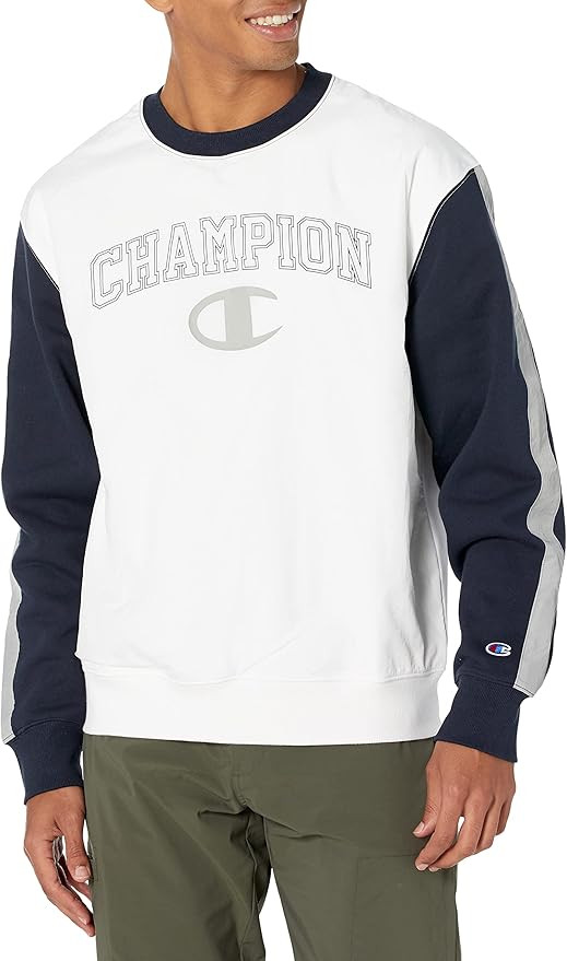 Champion Men’s Fleece Crewneck Sweatshirt, Men’s Woven Pullover, Men’s Logo Sweatshirt | Amazon (US)