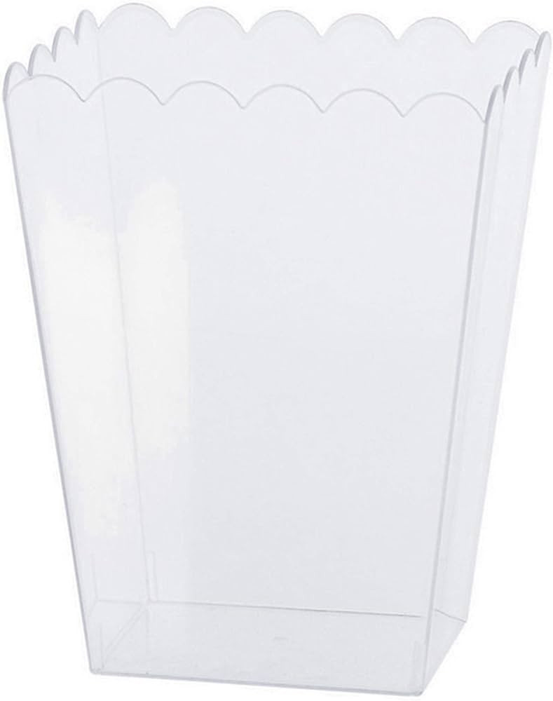 Amscan Scalloped Container, Large, 7.75", Pack of 1, Clear | Amazon (US)