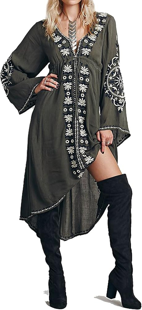 R.Vivimos Womens Cotton Embroidered High Low Long Dresses | Amazon (US)