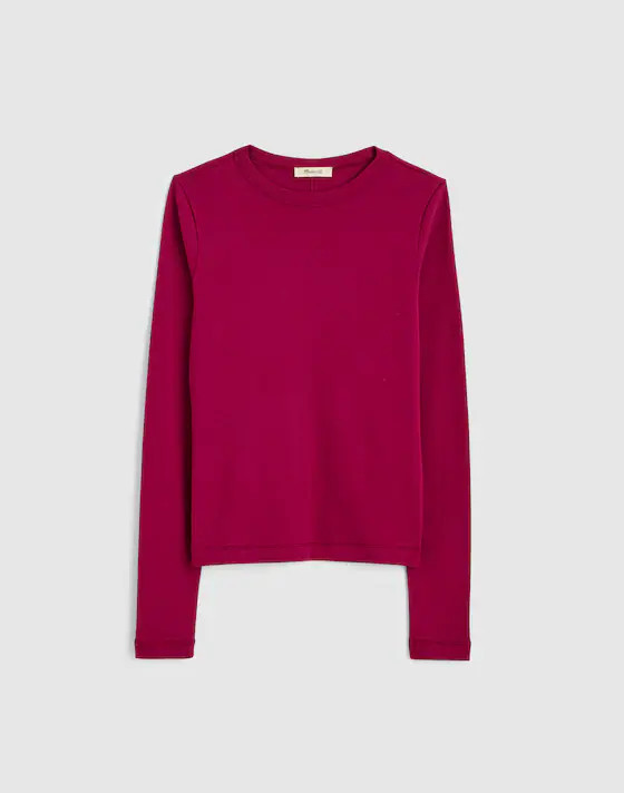 The '90s Long-Sleeve Tee in Compact Cotton | Madewell