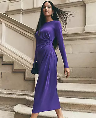 Crew Neck Twist Sheath Dress | Ann Taylor