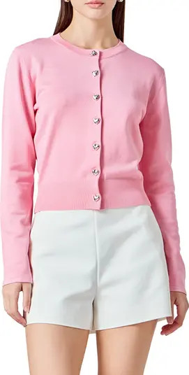 Heart Button Cotton Cardigan | Nordstrom