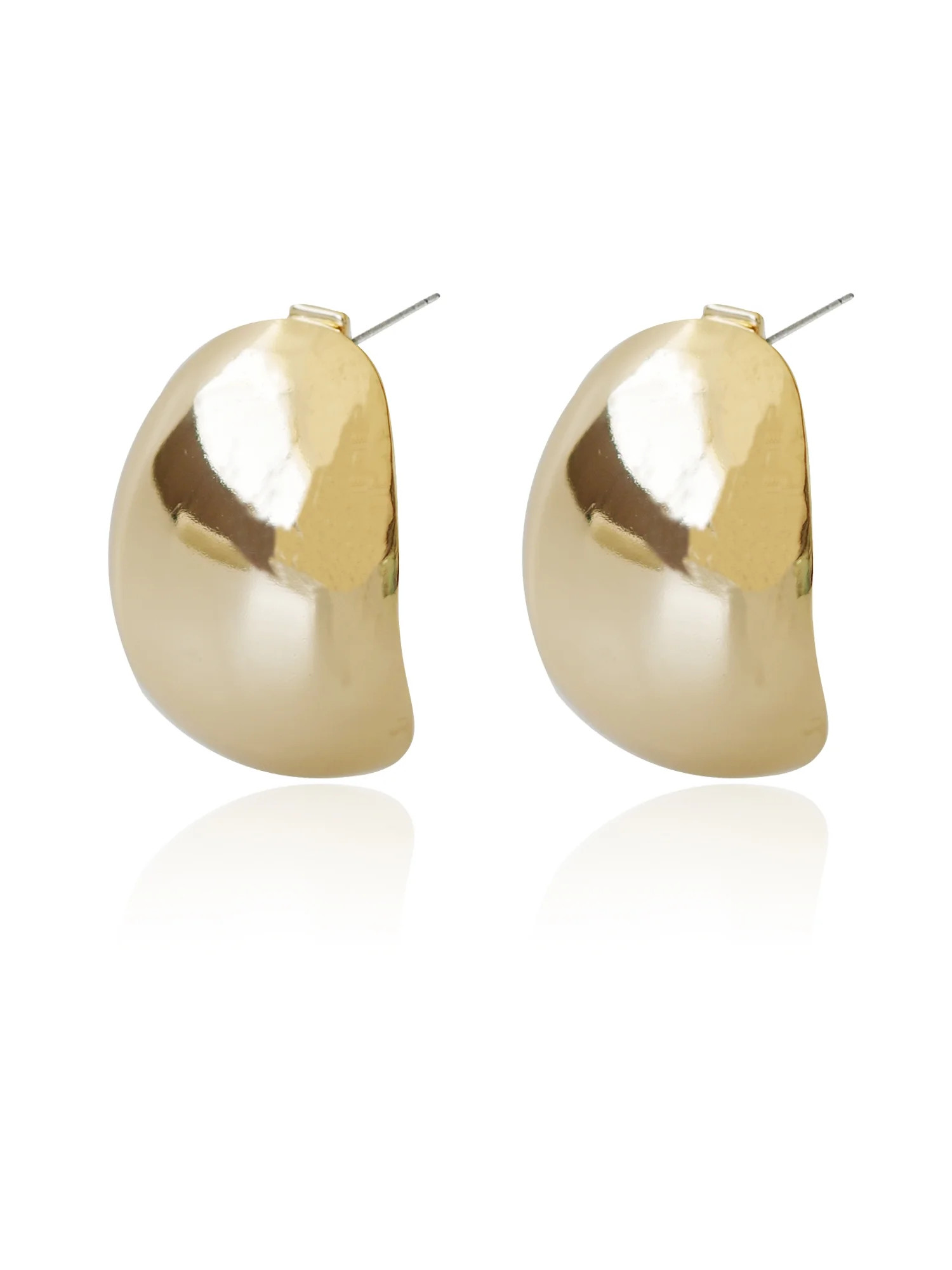 Time and Tru Women's Domed Metal Earring In Gold Plated Color | Walmart (US)