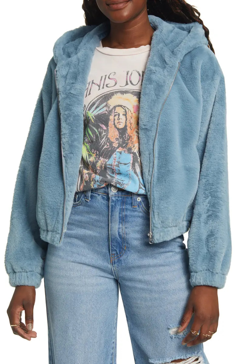 BP. Hooded Faux Fur Jacket | Nordstrom | Nordstrom