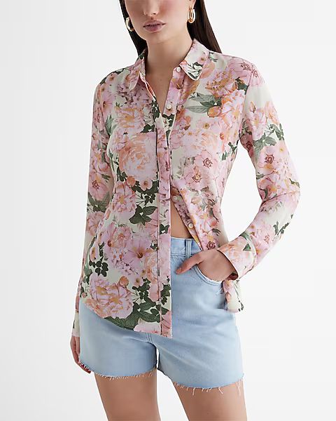 Relaxed Floral Portofino Shirt | Express