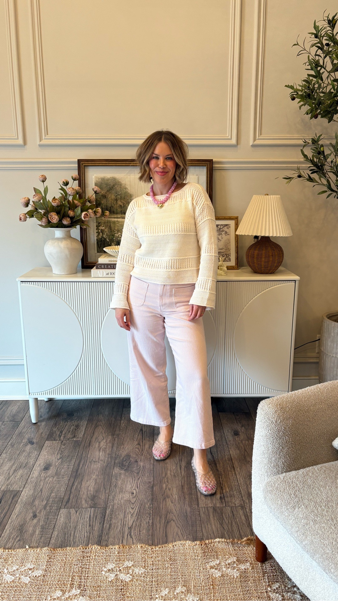 WALMART SPRING OOTD
These pants are pink and white pin stripe and I am literally obsessed! U paired it with his white crochet sweater and some jelly flats! I also am loving the chunky bead bright colored jewelry and this necklace does not disappoint!!!
#ootd #walmart #walmartstyle #walmartfashion #walmartoutfit #walmartfinds #springoutfit #casualoutfit #jellyflats #chunkybeadnecklace #outfitidea 


#LTKOver40 #LTKootd #LTKSeasonal