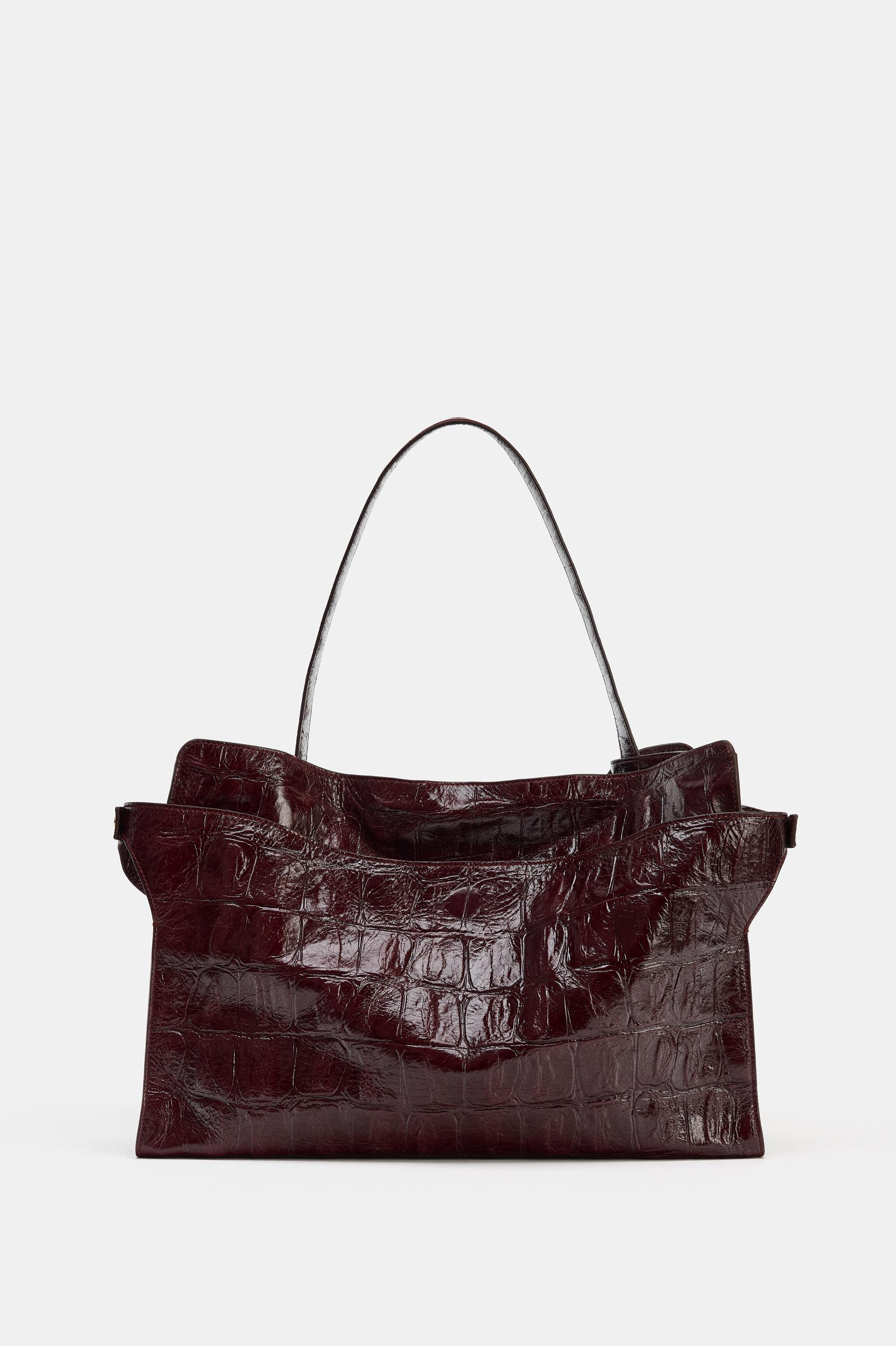 SAC MAXI CITY CUIR EFFET RELIEF | Zara FR
