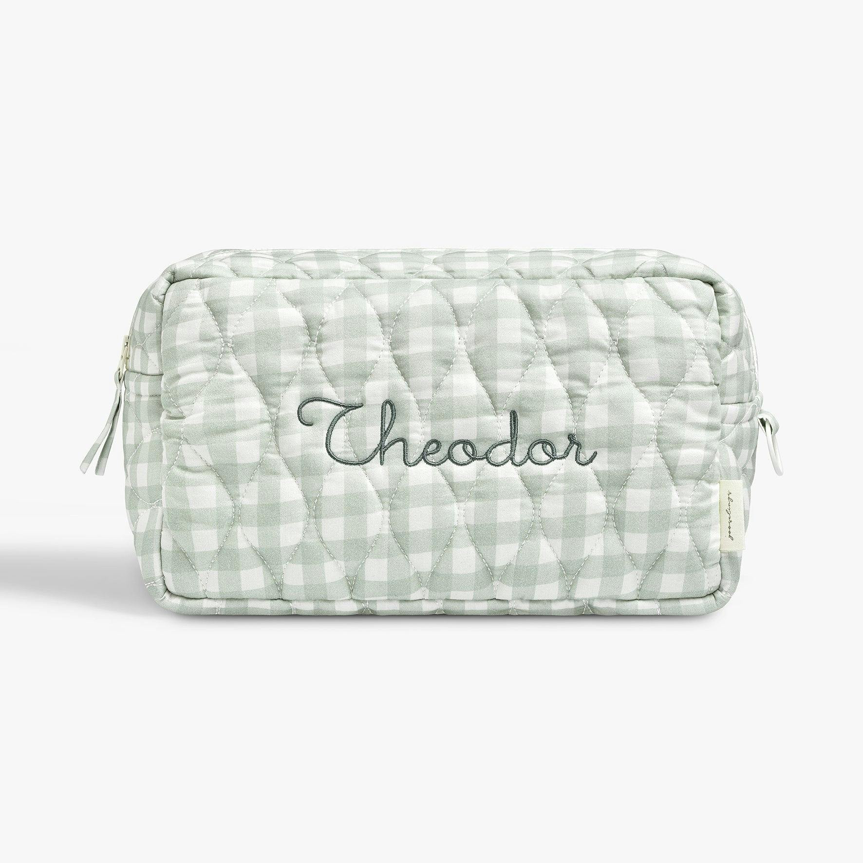 Toiletry Pouch - Green Gingham | Maisonette