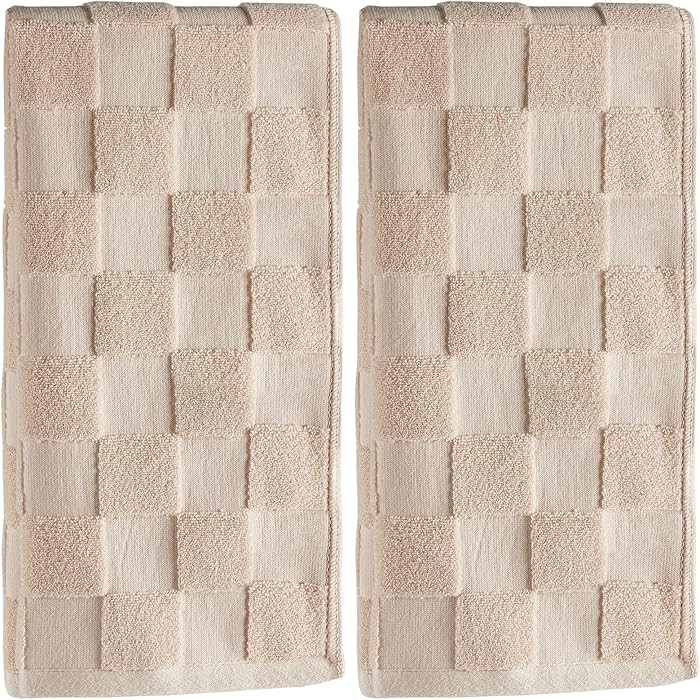 2 Pack 3D Checkered Bathroom Hand Towels 100% Cotton Soft Absorbent Decorative Soft Decorative To... | Amazon (US)