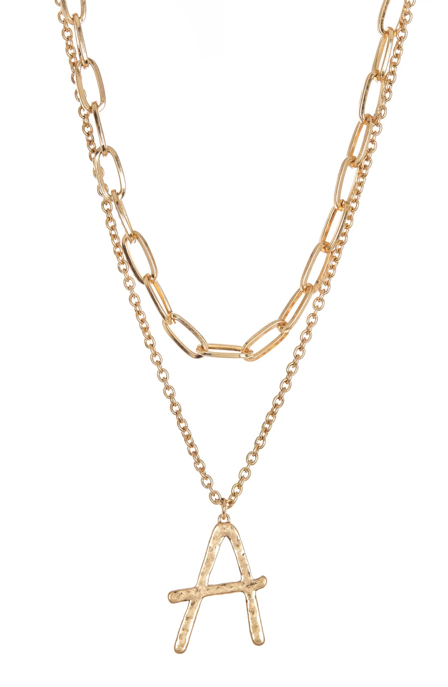 Paper Clip Chain Initial Necklace | Nordstrom Rack