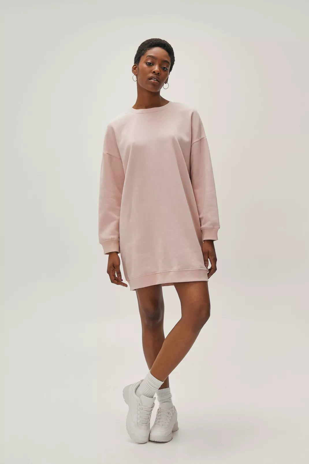 Crew Neck Long Sleeve Sweater Dress | Nasty Gal (US)