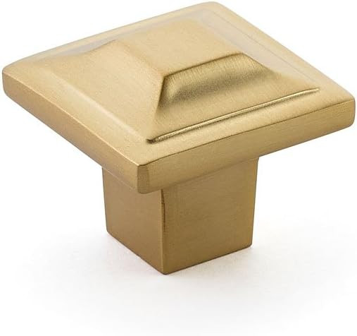 Schaub Menlo Park Collection 1-1/4 in. (32mm) Square Faceted Knob, Signature Satin Brass - 530-SS... | Amazon (US)