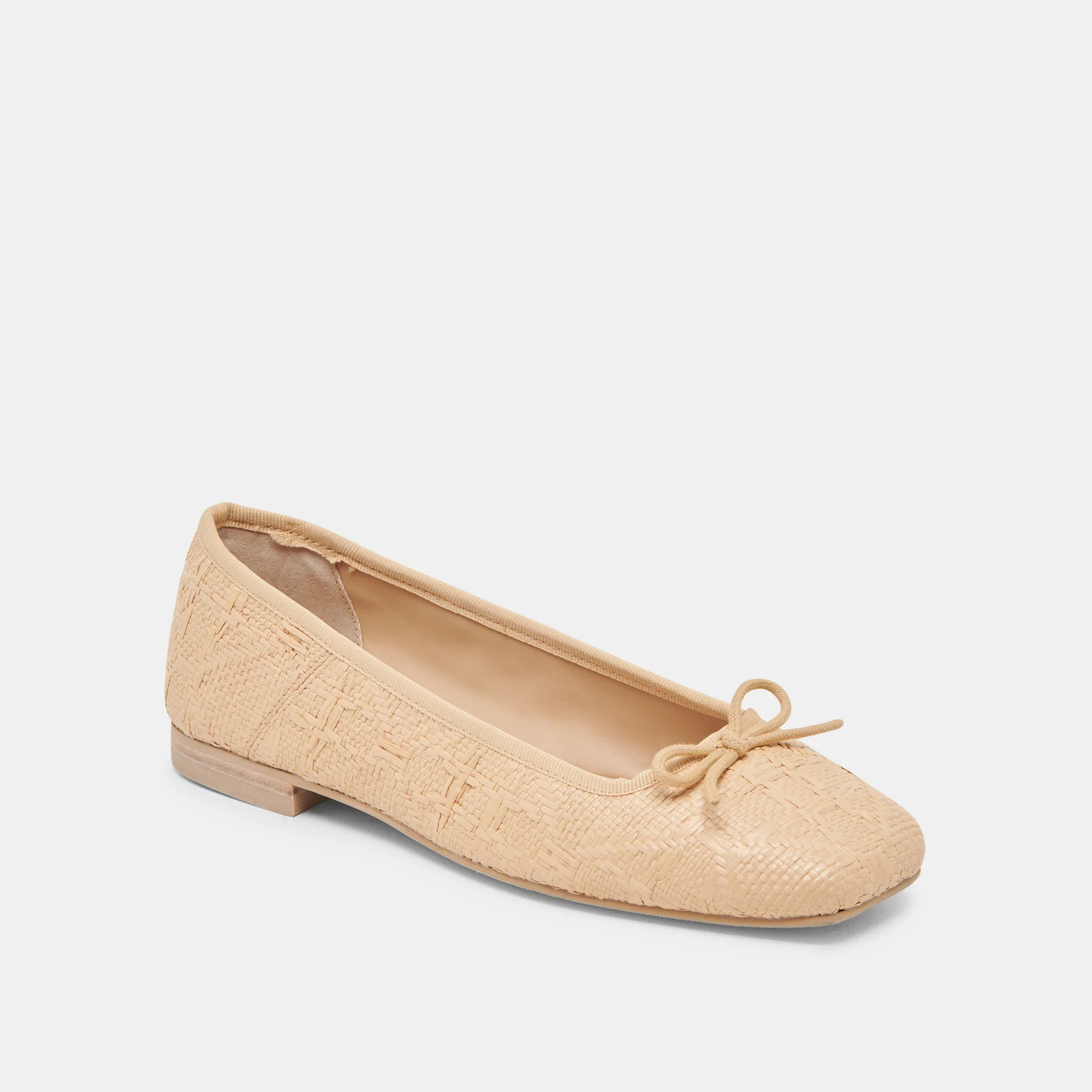Anisa Ballet Flats Lt Natural Woven Raffia | DolceVita.com