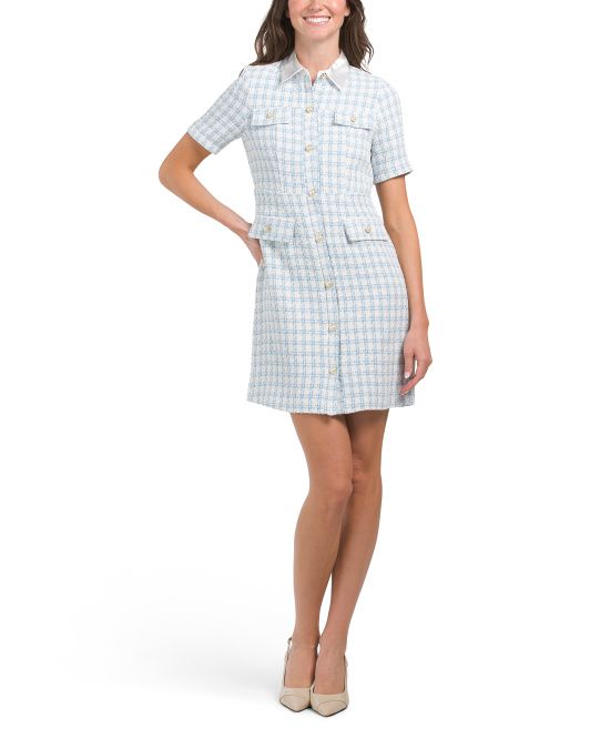 Boucle 4 Pocket Shirt Mini Dress | TJ Maxx