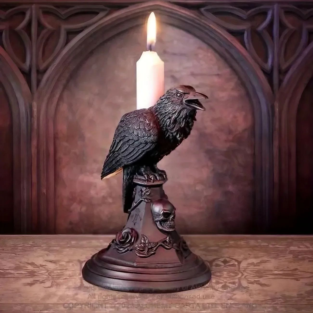 Halloween Gothic Crow Shaped Candle Holder, Resin Home Horror Atmosphere Decoration, Ornaments Pr... | Temu Affiliate Program