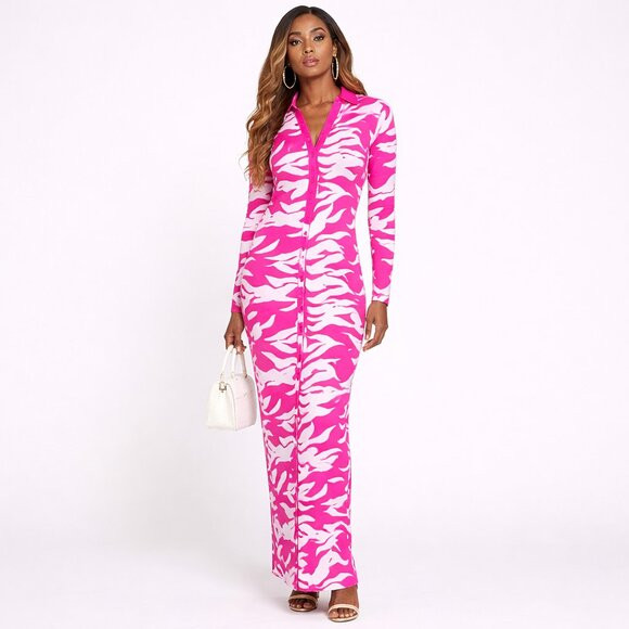 Hanifa Soraya Maxi Pink and White Kniw Dress NWT Size L | Poshmark