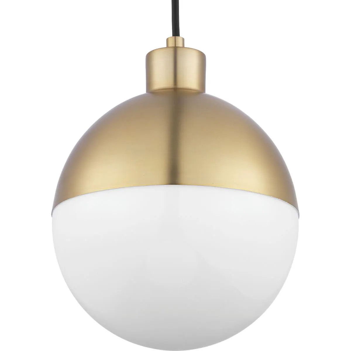Progress Lighting Globe LED 1 -Light Brushed Bronze Modern/contemporary Opal glass Globe Integrated LED Small Hanging Pendant light | P500147-109-30 | Lowe's
