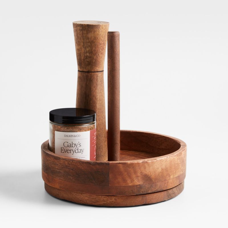 Calistoga Wooden Rotating Kitchen Caddy by Gaby Dalkin | Crate & Barrel | Crate & Barrel