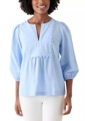 Crown & Ivy™ Women's Ric Rac Scallop Top | Belk