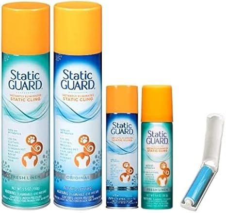 Static Spray, Fresh Linen and Original, 5.5 Ounce and 1.4 Ounce Travel Size (Pack of 4) - with Ma... | Amazon (US)