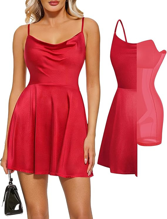 Popilush A Line Mini Dresses for Women Corset Shapewear Tummy Control Dress Birthday Party Outfit... | Amazon (US)