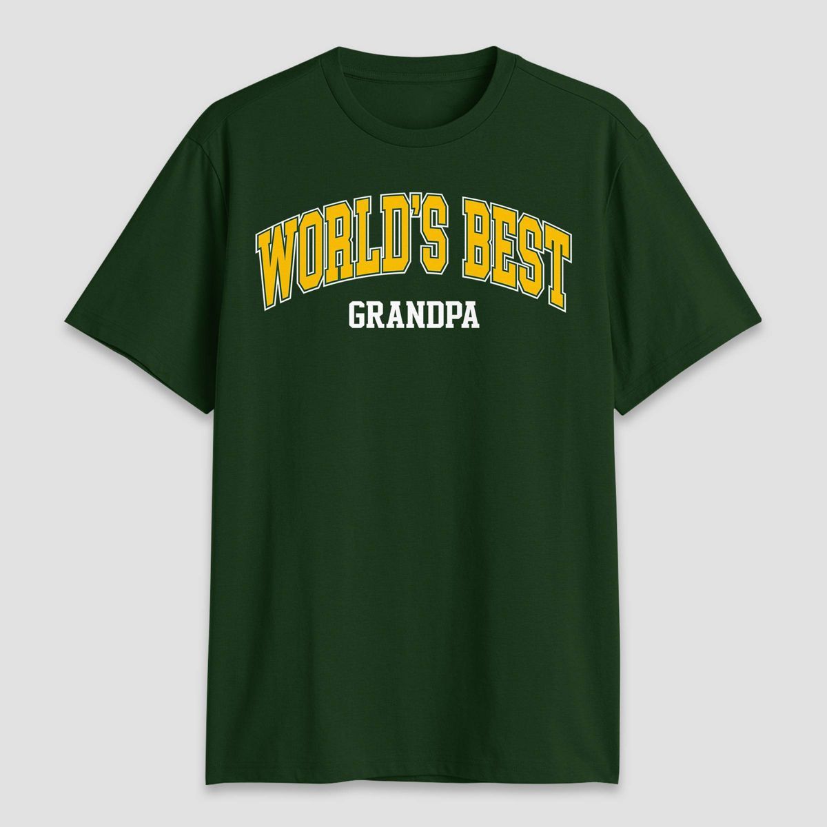 Men's World's Best Grandpa Short Sleeve T-Shirt - Forest Green | Target